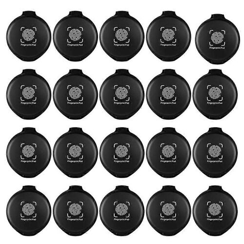 20 Pcs Empreinte Digitale Tampon D'encre Mini Tampon Noir Tampon Encre Notaire Fournitures Identification Secu