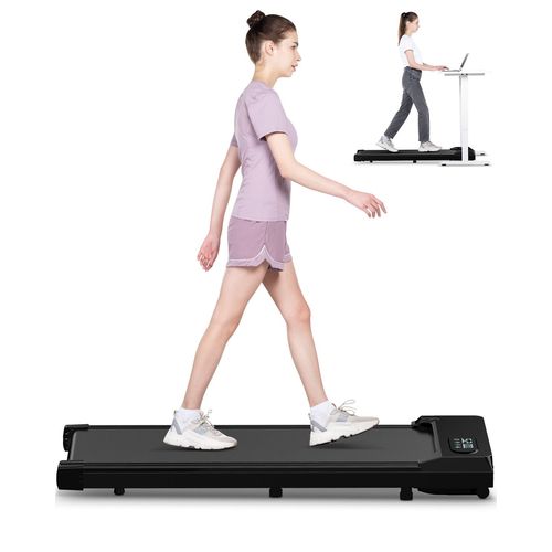 Tapis De Course - Avec Telecomando E Display Led - Vitesse Réglable 1-8 Km/H - Tapis De Marche Pour La Maison Et Le Bureau - Noir