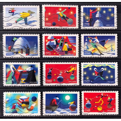 Série Noel Féérique 2022 - Très Jolis N° 2214 2215 2216 2217 2218 2219 2220 2221 2222 2223 2224 2225 Obl - France Année 2022 - Brn83 - N33402
