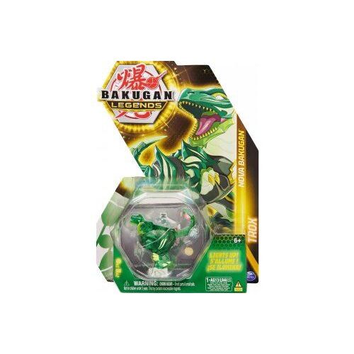 Coffret Bakugan - Pack Legends Trox : Boule Verte Transparente Figurine - Nova Série 4 - Set Jouet Garçon et Carte animal
