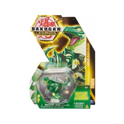 Coffret Bakugan - Pack Legends Trox : Boule Verte Transparente Figurine - Nova Série 4 - Set Jouet Garçon Et Carte Animal