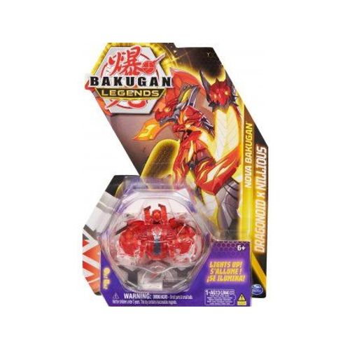 Coffret Bakugan - Pack Legends Dragonoid X Nillious : Boule Rouge Transparente Figurine - Nova Série 4 - Set Jouet Garçon Et Carte Animal