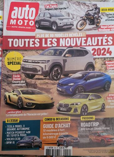 Auto Moto N ° 330, Janvier Février 2024, Toutes Les Nouveautés 2024, Plus De 80 Modèles Révélés, Passion Roadtrip, Tsla Modèle 3