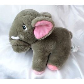 Doudou Peluche Éléphant Assis Gris Rose Musical IKEA