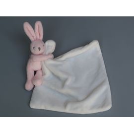 Doudou Lapin Rose Mouchoir Blanc Jacadi