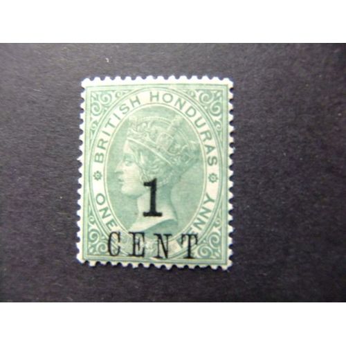 42 Honduras Britannique 1891 / Reine Victoria Surtaxé 1 Cent / Yvert 32 Mh