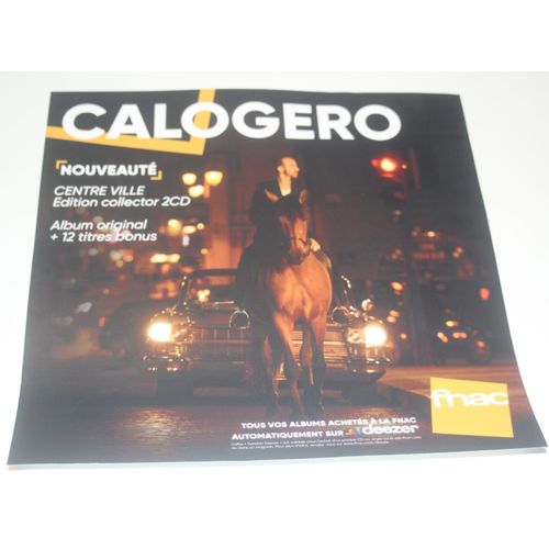 Rare Plv 30x30cm Souple Papier Glacé Calogero Centre Ville Reedition / Magasins Fnac