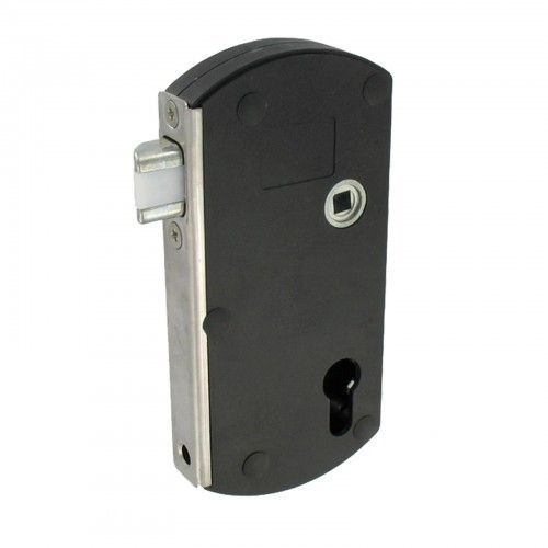 Serrure portail en applique à pêne réglable - Modulox GB - noir TIRARD