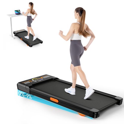 Tapis De Course, Tapis De Marche Inclinable Électrique, 1-10km/H, Pente 9%, Tapis Roulant 3.0 Hp, Avec Télécommande