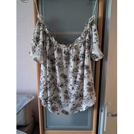 Tunique Neuve Taille 46 Beige Motif Floral