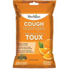 Herbion Naturals Pastilles Contre La Toux Avec Arôme Naturel D'orange, 25 Pastilles, Soulage La Toux, Dégage La Congestion Nasale, Apaise Les Maux De Gorge; Adultes Et Les Enfants De 12 Ans Et Plus 