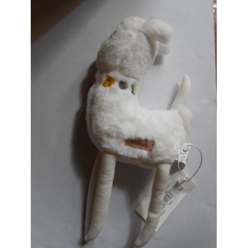 Doudou Catimini Lama Blanc Collier Vert Gris Or Jaune Rose Rouge Neige