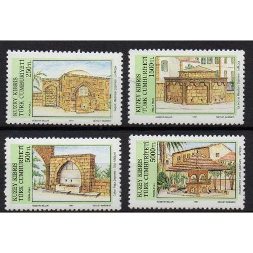 Chypre Turque Timbres Bâtiments Historiques 1991
