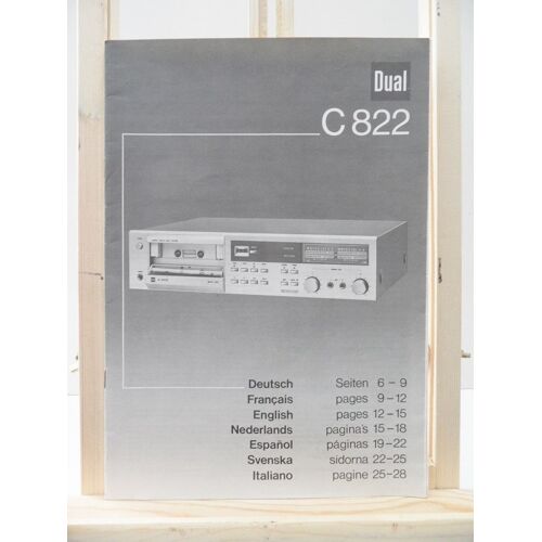 Notice manuel original Operating instructions dual C822 Platine Cassette K7