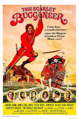 The Scarlet Buccaneer (Le Pirate Des Caraîbes) De James Goldstone - 1976 - Robert Shaw - Genevieve Bujold - Affiche Originale Usa - 69 X 104 ( 2 Petites Déchirures Sur Cadre Blanc) -