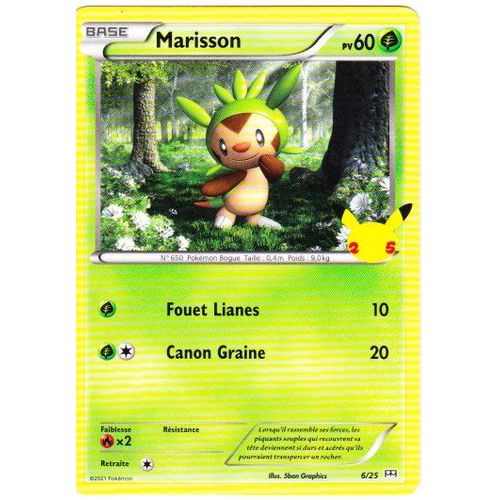 Marisson - N°650 Pokémon Bogue - Carte 6/25