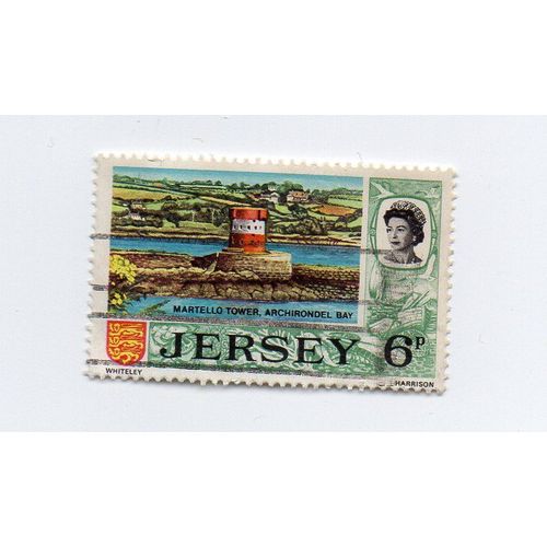 Jersey- 1 Timbre Oblitéré Avec Effigie De La Reine Elizabeth- Site
