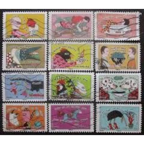 "Sourires, Sauter Su Coq À L'Äne" Dictons Illustrés Avec Animaux  Série Complète Année 2013 Autoadhésifs N° 789 790 791 792 793 794 795 796 797 798 799 800 Yvert Et Tellier