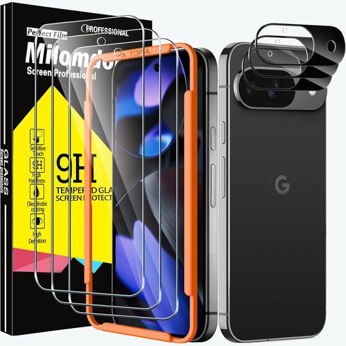 3 Pièces Verre Trempé Pour Google Pixel 9 Avec 3 Pièces Caméra Arrière Protection Accessoire, Ultra Résistant Film Protection Écran, Sans Bulles, Dureté 9h Glass
