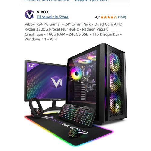 PC Gamer AMD Ryzen 3 - Ram 16 Go - DD 240 Go