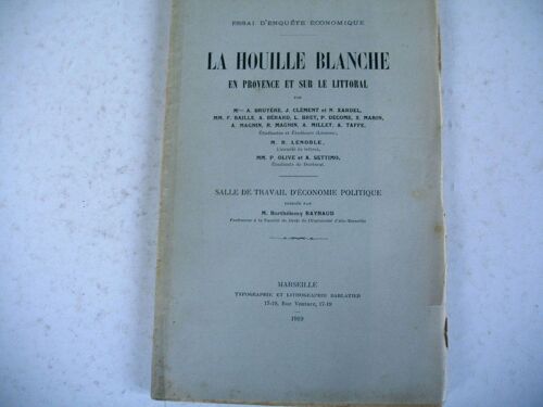 Science La Houille Blanche Provence Et Littoral 1919