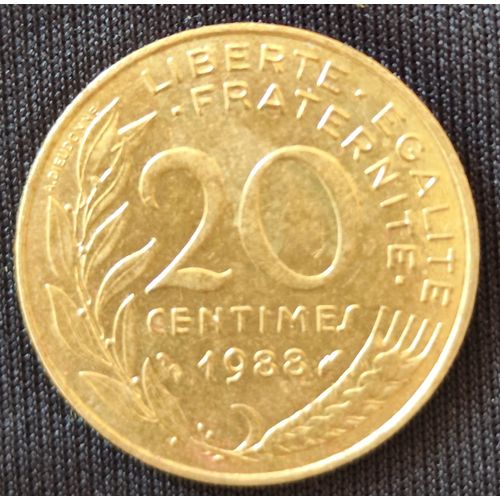 Pièce De 20 Centimes De Franc De 1988