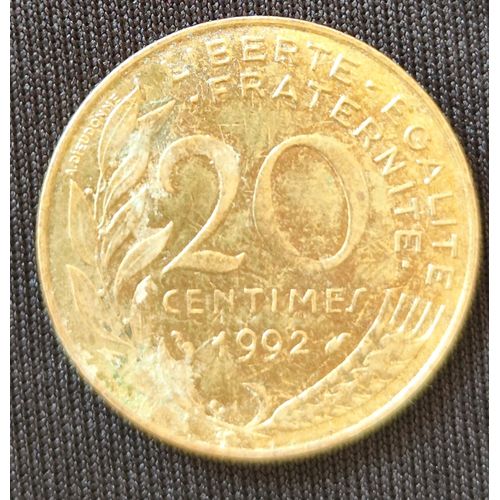Pièce De 20 Centimes De Franc De 1992