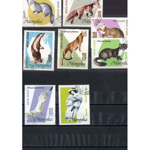 Mongolie Timbres Animaux À Fourrure