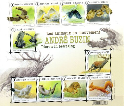 Belgique Timbre Les Animaux En Mouvement 2015