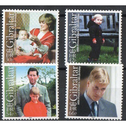 Gibraltar Timbres Anniversaire Du Prince William 2000