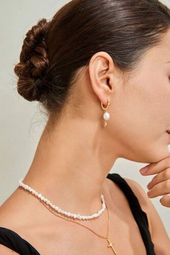 Larmes De Perle - Boucles D'Oreilles Perle & Dorure S925