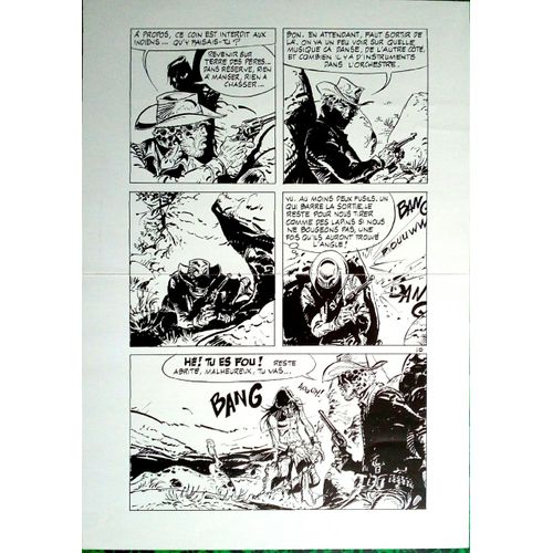 Jerry Spring Jijé Tirage De Planche De Bandes Dessinées 24x35