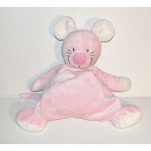 Doudou Souris Rose Maxita Semi Plat - Peluche Souris Triangle