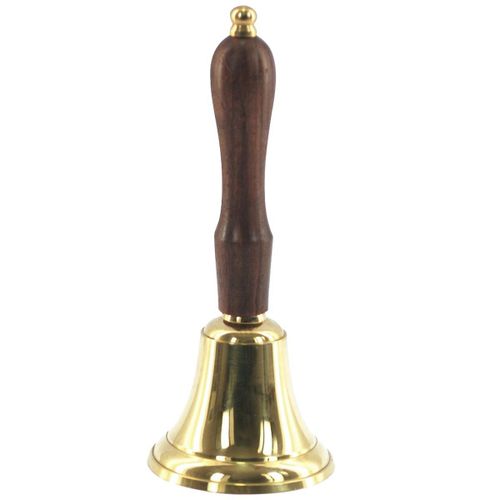 Cloche en laiton avec manche en bois 16.5 cm