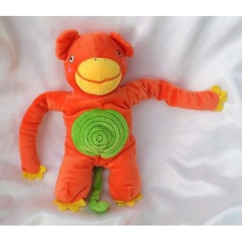 Doudou Peluche Singe Orange Spirale Vert IKEA