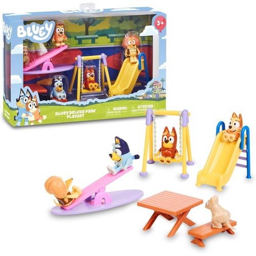 Bluey Deluxe Park Playset With 5 Series Character Figures