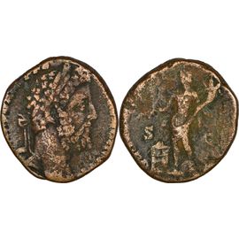 Rome - Sesterce - Commode - Génie Tenant Patère Sur Autel Et Corne D'Abondance - 16.11g. - Ric.561 - 25-312