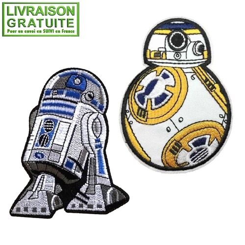 Lot De 2 Patchs Écussons Star Wars Droïdes R2-D2 Bb-8 R2d2 Bb8 - Thermocollants