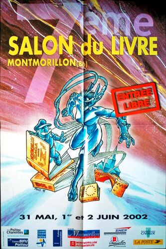 Ponce 2002 Montmorillon Salon Du Livre Et Carte Postale Affiche 40x60