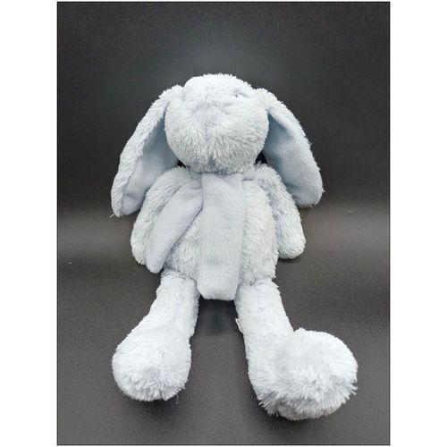 Doudou Peluche lapin BOUCHARA bleu écharpe - env. 35 cm