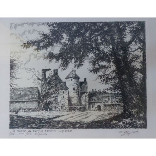Eau Forte : "Manoir De Surville" (Cotentin)