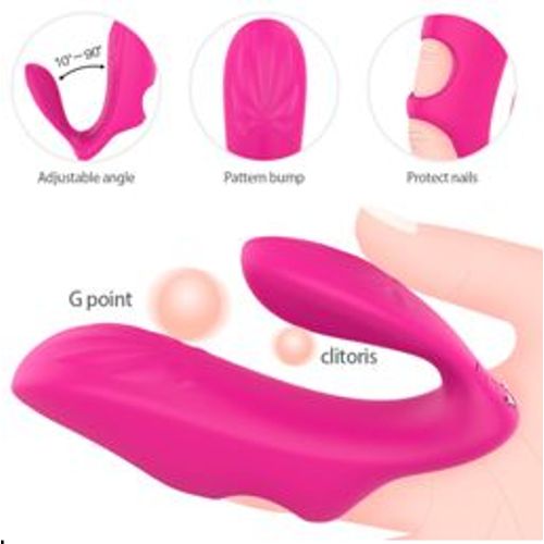 Premier Amour Femme Doigt Porter Vibrateur Couvre-Doigt, Produits Sexuels, Jouets Sexuels, Couverture De Boucle De Manchette De Doigt, Rose Fuchsia
