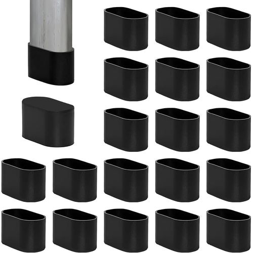Patins Ovale De Pieds De Chaise,Protection Pour Pieds De Chaise Couvre Pieds De Chaise Meubles En Caoutchouc Protege Pied De Chaise Embout Pied De Chaise,Noir (Noir,30x15mm)