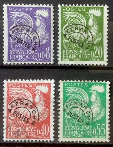 Série Préoblitérés Coq Gaulois Nf - Très Jolis N° 119 120 121 122 Obl - Cote 24,00€ - France Année 1960 - Brn83 - N20743