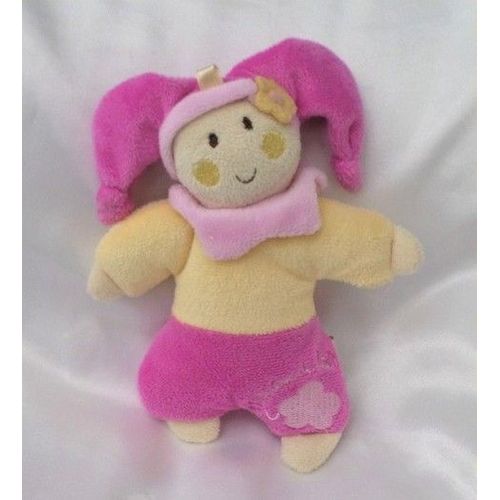 Doudou Peluche Lutin Poupée Un rêve de bébé Rose Et Jaune CMP