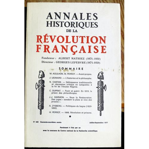 Annales Historiques De La Revolution Francaise 228, Juillet-Septembre 1977