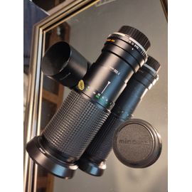 Zoom téléobjectif Minolta 1017511 1:5.6 F=100-200mm lens made in japan nihon MC Zoom Rokkor avec caches caps adaptateurs adapter pare-soleils MD 28mm F2 F2.8 F3.5 & MC 100-200mm