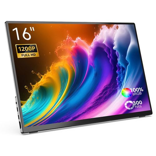 Moniteur portable MINIX SF16T, écran tactile 16,5 pouces 1920 x 1200, angle de vision de 178°, 2 haut-parleurs stéréo
