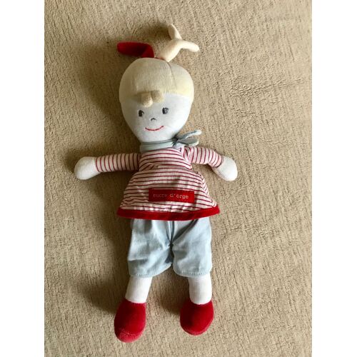 Doudou Sucre D Orge Bonhomme Tee-Shirt Rayé Rouge Pantalon Bleu