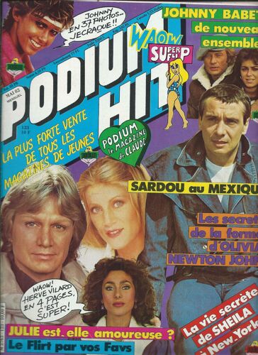 Podium 01/05/1982 Gotainer, Chagrin D'amour, Hernandez, Sardou, Vilard, Newton John, Sheila, Pietri, Pastor, Shake, Berliner, Nicolas Peyrac, Chedid & Chatel, Goldman, Hallyday, Claude François,Vartan